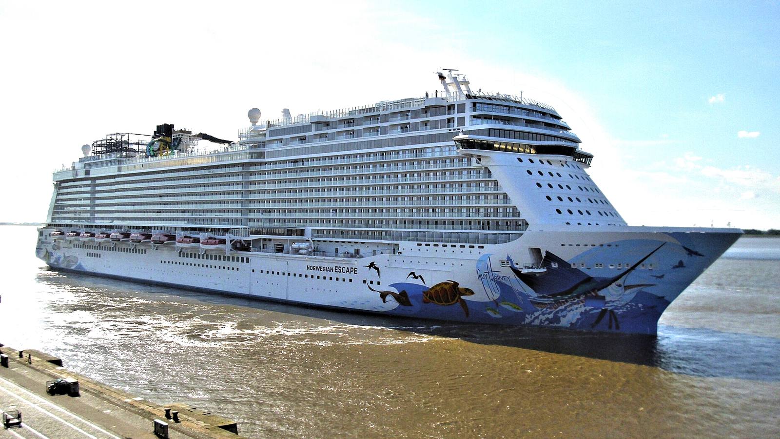 Modern cruise ship at sea