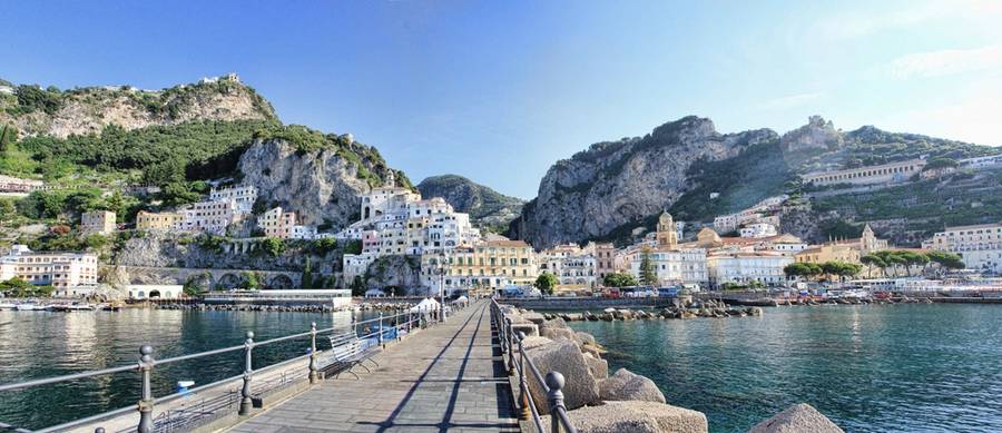 Mediterranean harbour town on the water