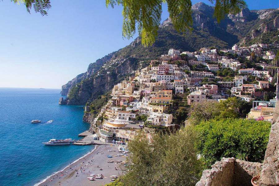 Cliffside village above the Mediterranean